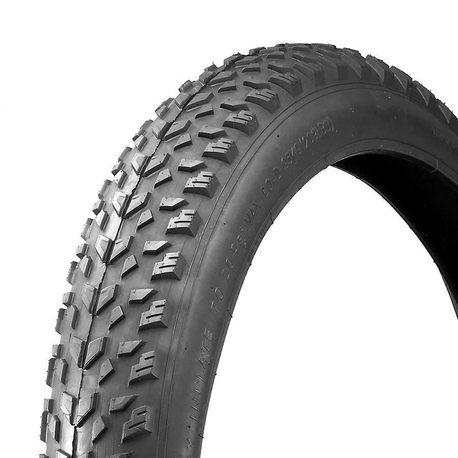 EVO, Stockton, Fat Bike Tire, 20''x4.00, Clincher, Wire, 27TPI, Black