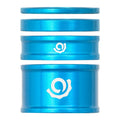 Industry Nine, iRiX, Headset Spacer Kit, 1-1/8'', Height: 2.5mm/5mm/10mm/20mm, Aluminum, Turquoise
