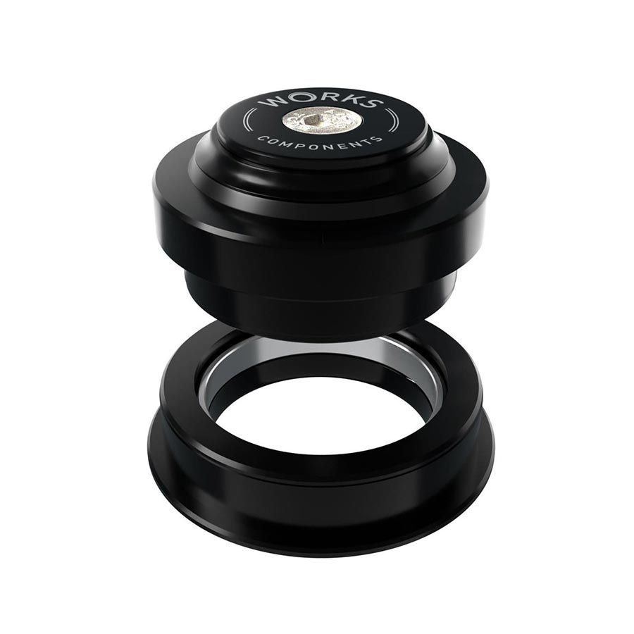Works Components, 1.0deg EC44-ZS56 Angleset, Angle Headset, 1.0°, 120-129mm, EC44/28.6 | ZS56/40, ZS, External threadless, Complete, Black