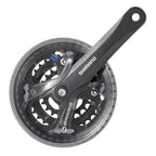 Shimano, Acera FC-M361, Crankset, 7/8 sp., 170mm, 28/38/48T, BCD:64/104mm, Square, 50 mm, Black, With chainguard