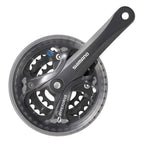 Shimano, Acera FC-M361, Crankset, 7/8 sp., 170mm, 28/38/48T, BCD:64/104mm, Square, 50 mm, Black, With chainguard