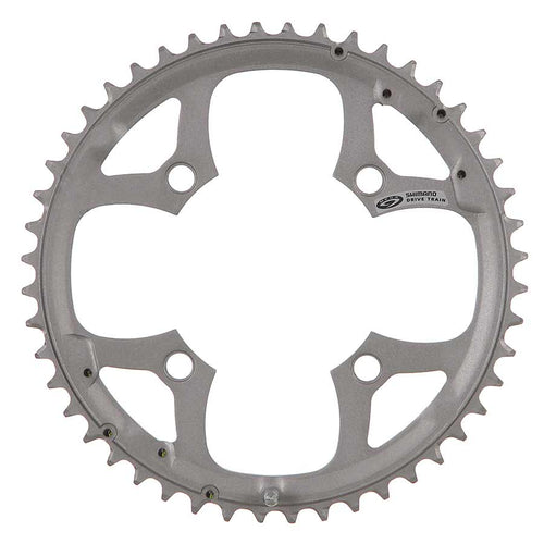 Shimano, Y1DS98210, 48T, 9sp, BCD: 104mm, 4 Bolt, Deore FC-M510, Outer Chainring, For 26/36/48, Aluminum, Silver