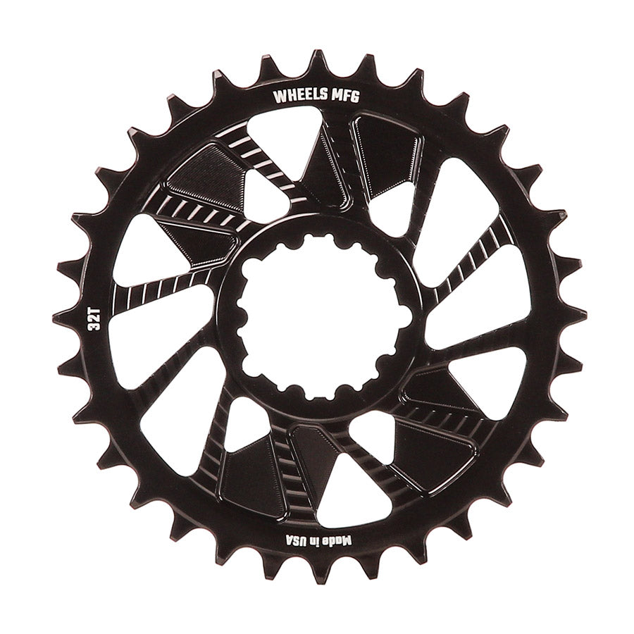 Wheels Manufacturing, 3-Bolt T-Type, Chainring, Teeth: 30, Speed: 12, BCD: Direct Mount SRAM 3 Bolt, Aluminum, Black
