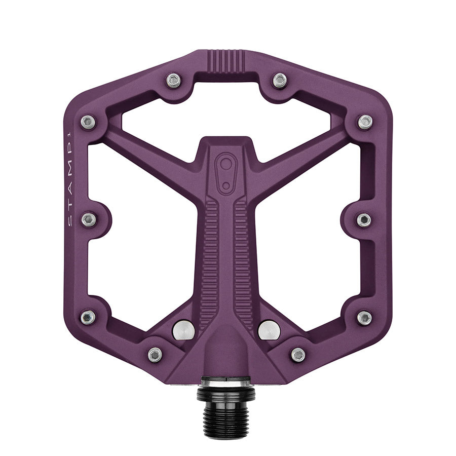 crankbrothers, STAMP 1, Platform Pedals, Body: Composite, Spindle: Cr-Mo, 9/16'', Black, Pair, Large