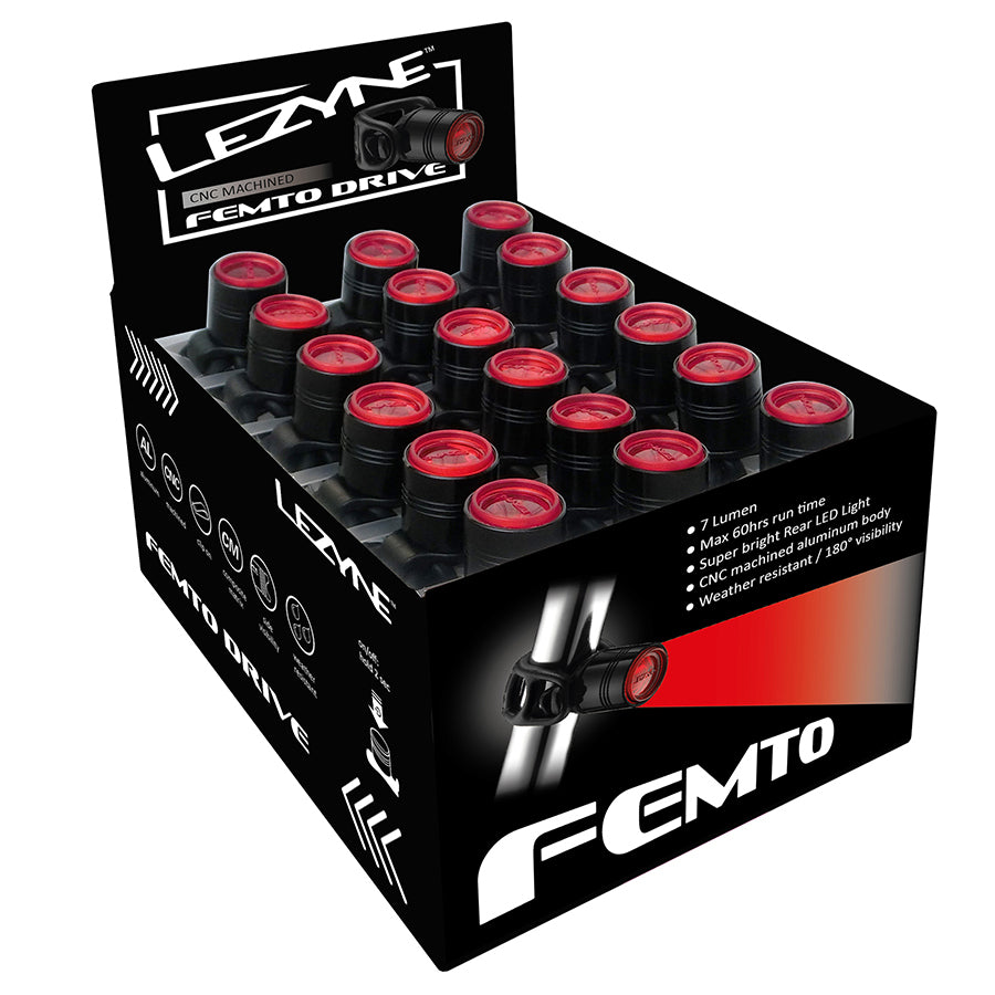 Lezyne, Femto, Counter Display, 36 rear units