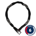 Abus, 6806K Catena Reflective, Chain Lock, Key, 6mm, 110cm, 3.6', Black Reflective