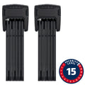 Abus, Bordo Granit XPlus 6500 TwinSet, Folding Lock, Key, 90cm, 3.0' x 2, 5.5mm, Black, Set