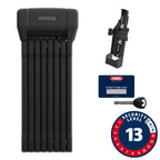 Abus, Bordo XPlus 6200K, Folding Lock, Key, 5mm, 90cm, 3.0', SH, Black