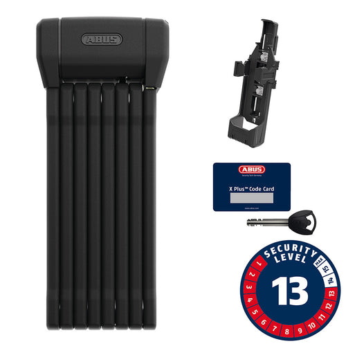 Abus, Bordo XPlus 6200K, Folding Lock, Key, 5mm, 90cm, 3.0', SH, Black
