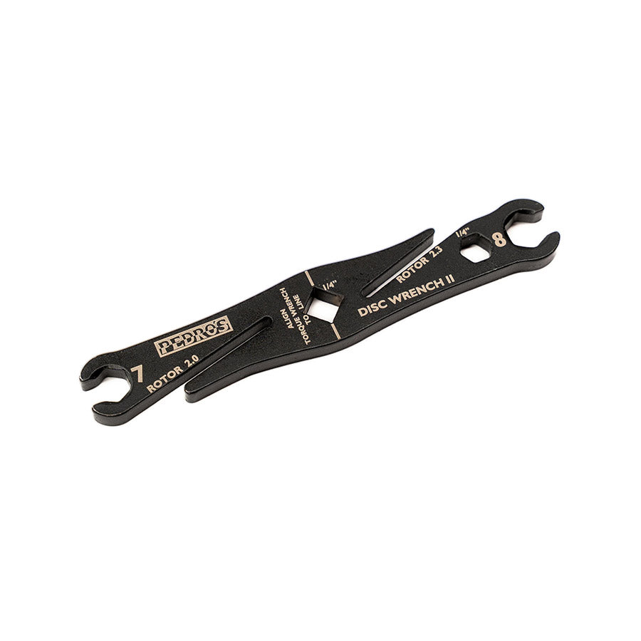 Pedros, Disc Wrench II, 7 & 8mm flare wrenches plus two rotor truing slots