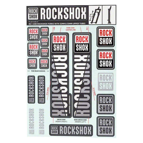 RockShox, 35mm Decal Kit - MY18, Stealth, Kit
